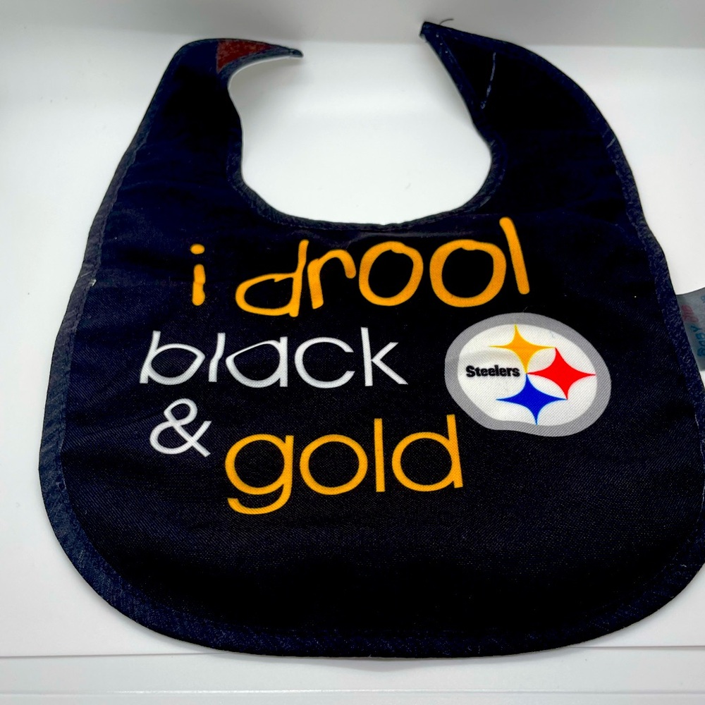 Black & Gold Baby Bib Steelers Sports Fans Baby